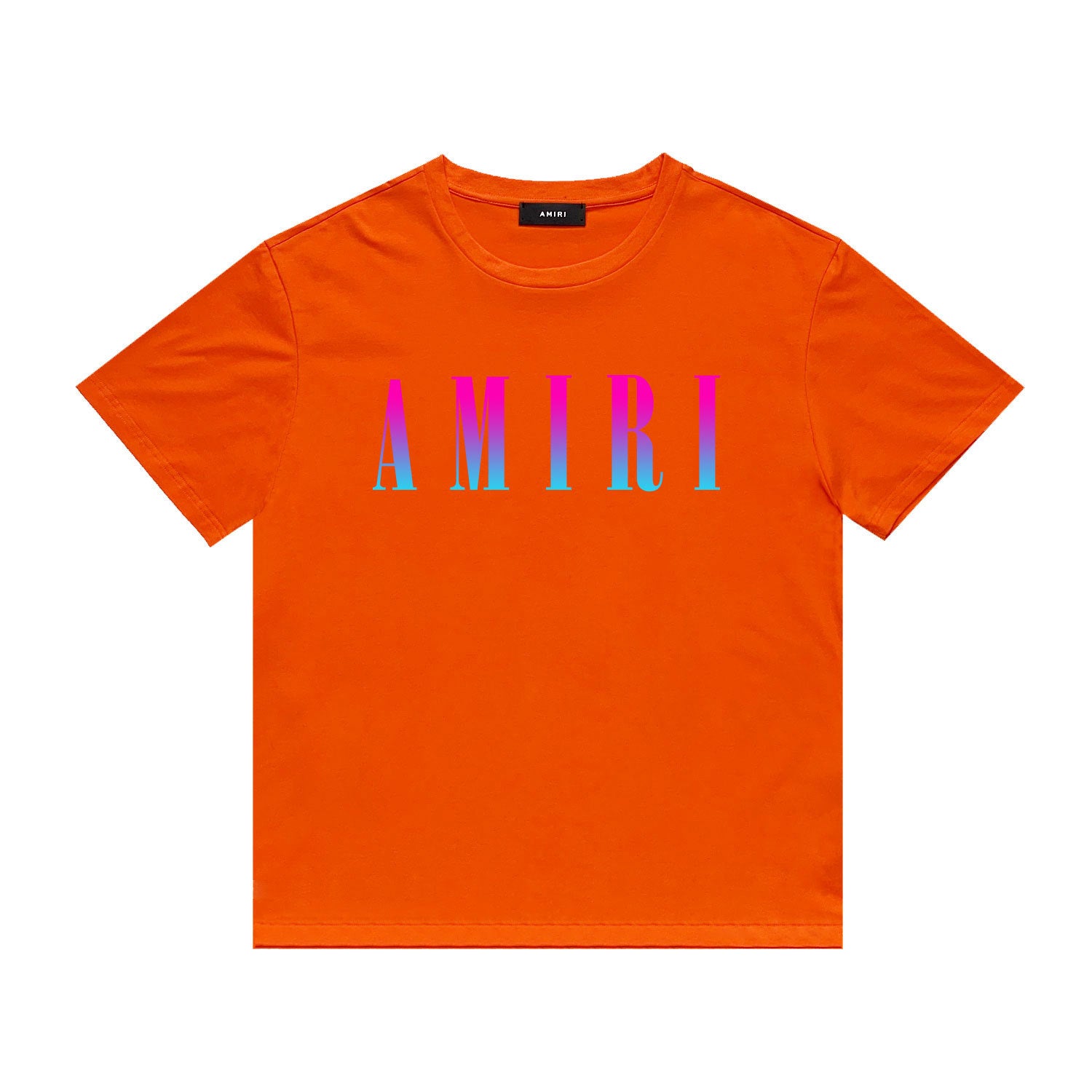 Amiri T Shirt Gradient Letter Flower Casual Hip Hop Short Sleeve T-shirt