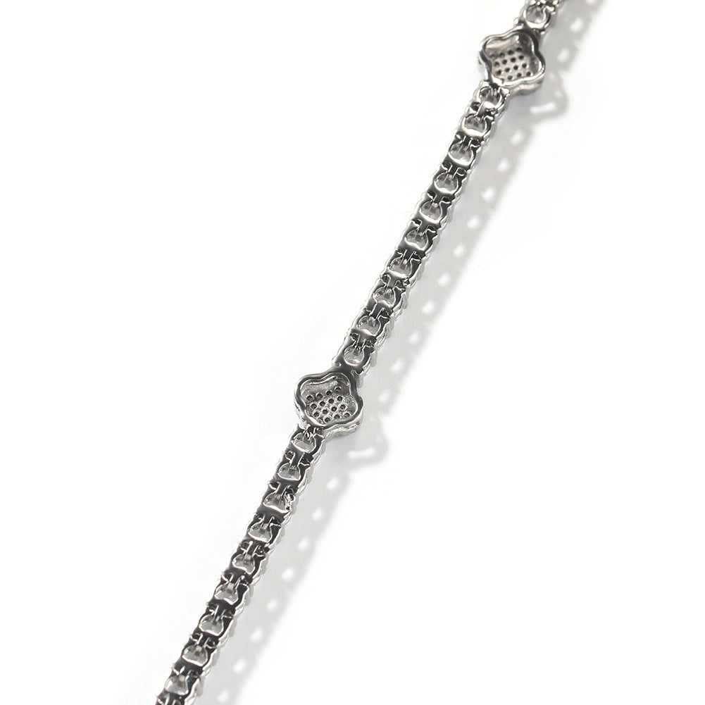 Bracelet Copper Zircon Diamond Clover Tennis Chain Light Luxury Spectrum St. Valentine's