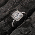 Rings Silver Square Zircon Ring ins St. Valentine's Spectrum