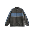 Unisex Jacket Retro Patchwork Contrast Color Loose Jacket Baseball Uniform