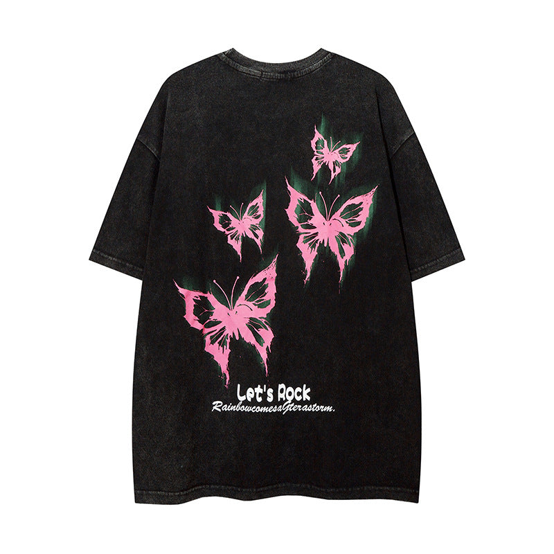 High-quality pure cotton T-shirt vingate campus butterfly chic