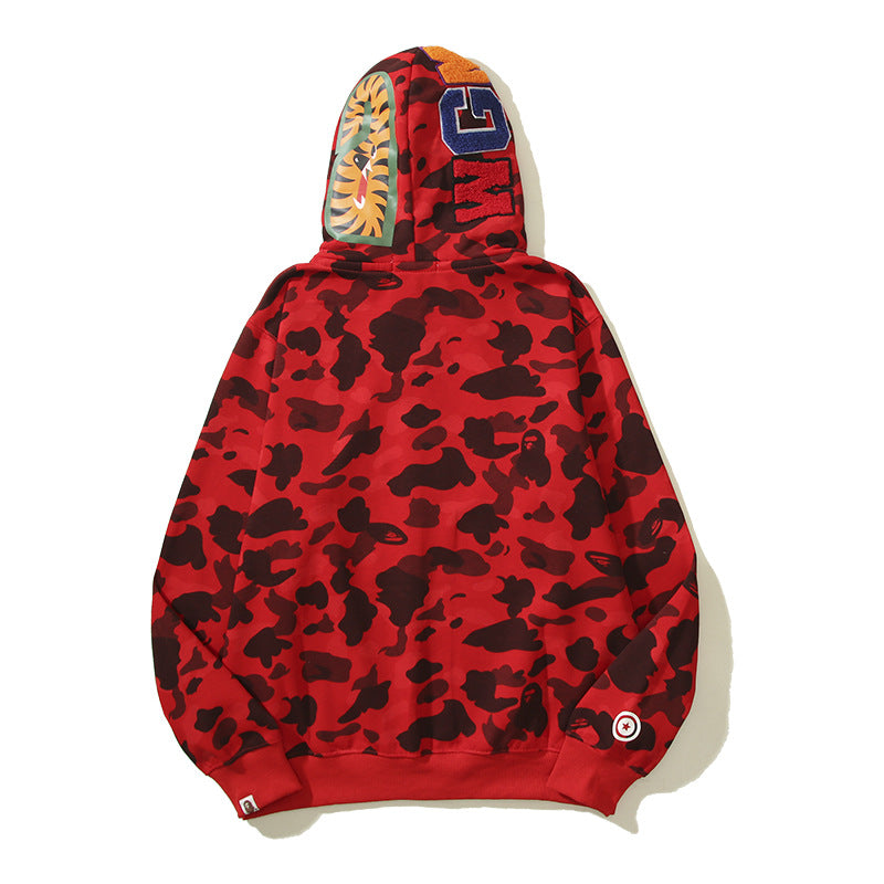 Ape Hoodie Camouflage Alphabet Double Hat Sweater Autumn Winter