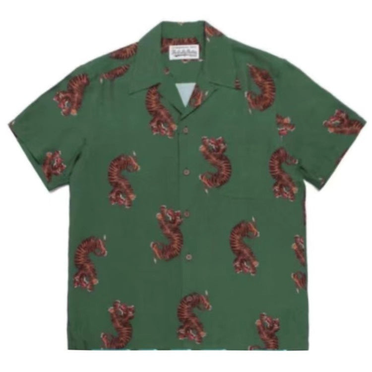 GUILTYPARTIES TIGER Shirts 18FW E-WMS-HI02 Ukiyo-e, Tiger Hawaiian Short Sleeve Shirt