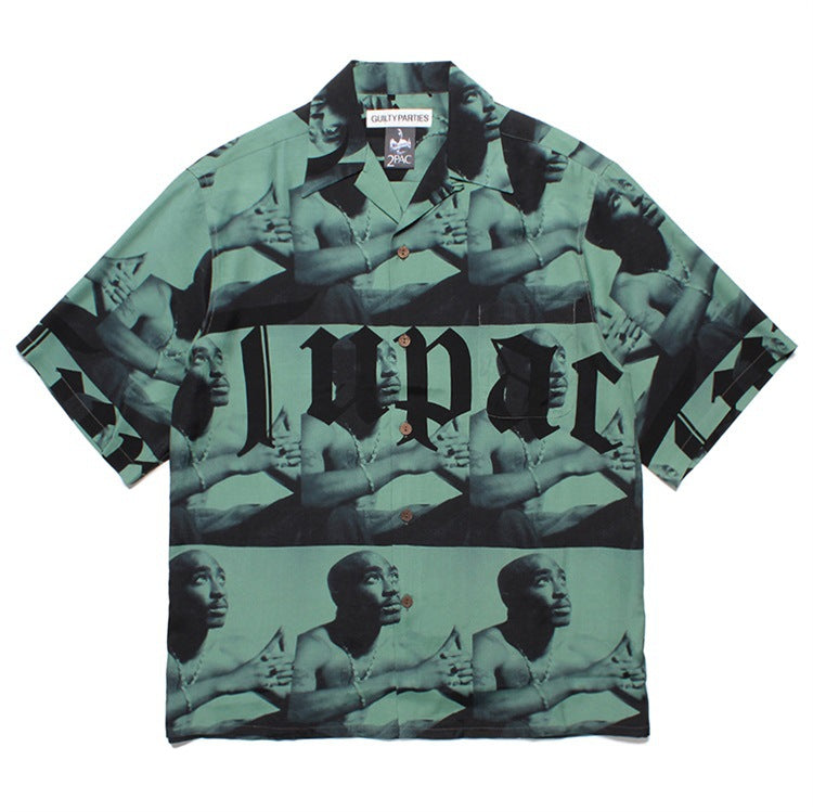 GUILTYPARTIES TIGER Shirts 23SS2PAC series five-pattern full print, Hawaiian short-sleeved shirt men