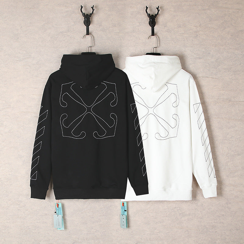 OW  hoodie embroidered arrow pattern