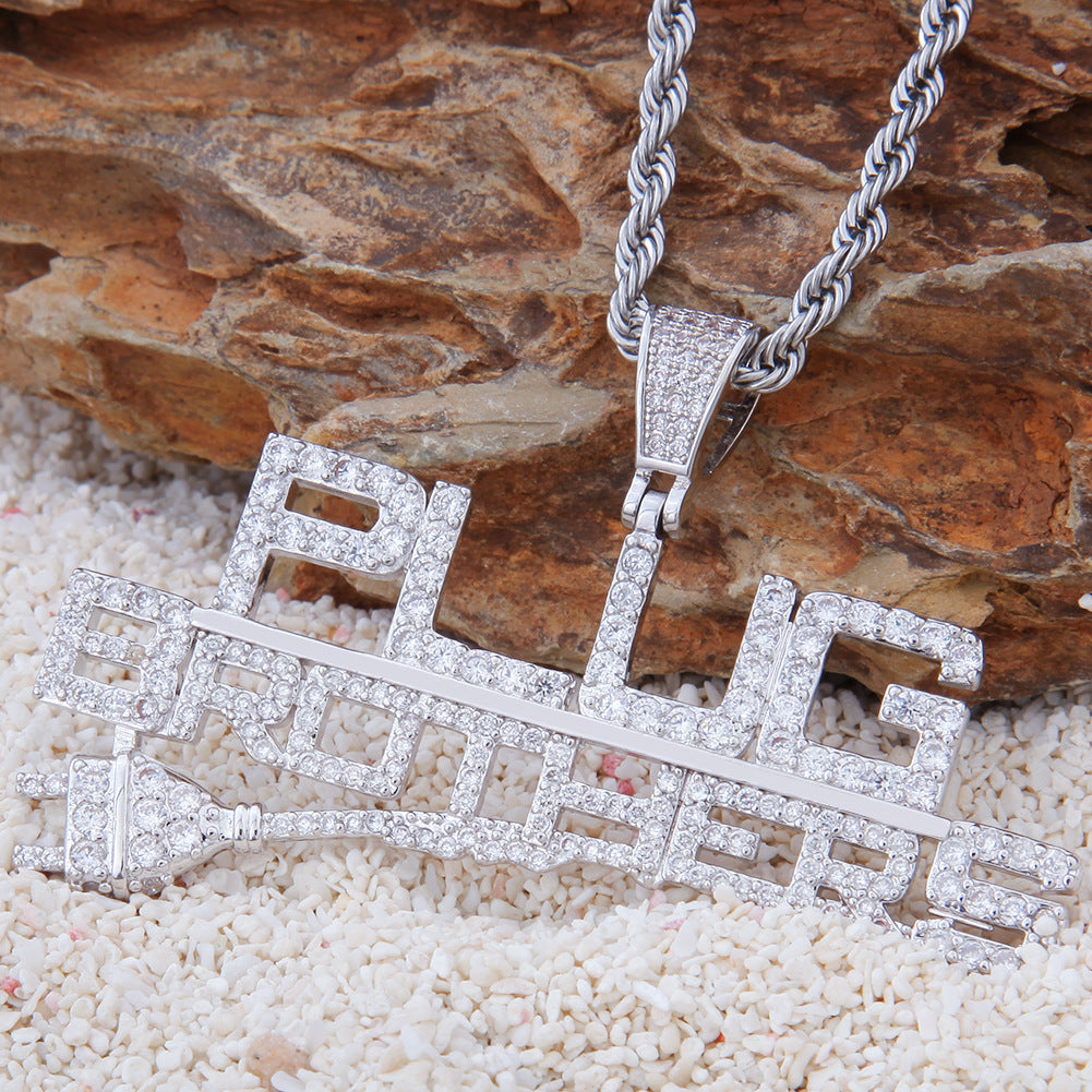Jewelry Hip Hop Letter Entry Pendant Copper Inlaid Zircon 14K Gold Plated Pendant Alphabet Pieces Royalty