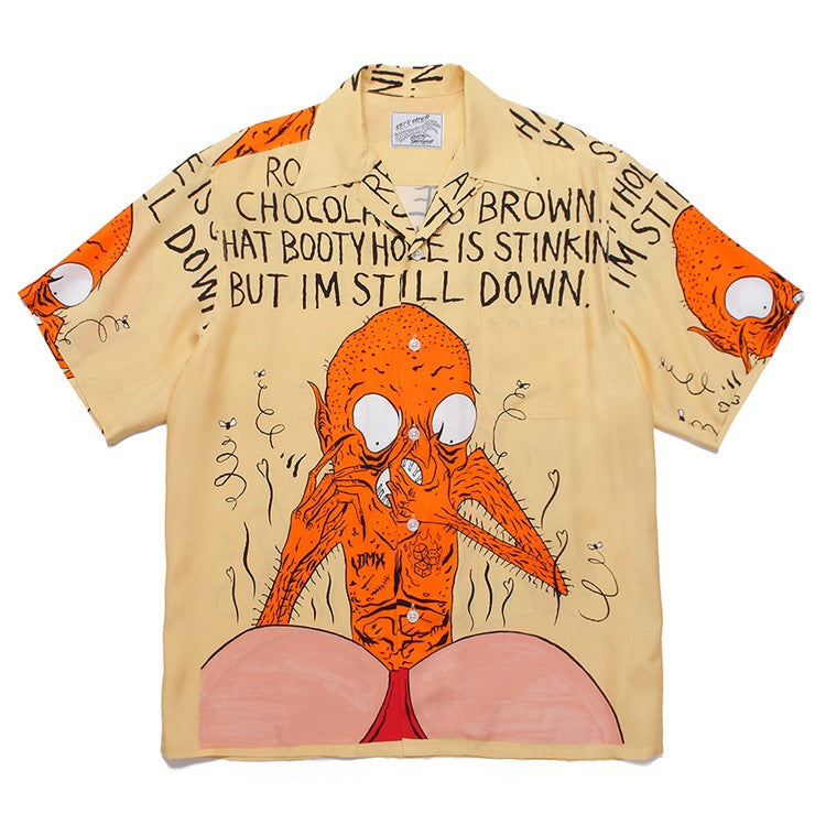 GUILTYPARTIES TIGER Shirts Anniversary Limited Ghost Graffiti Devil Angel Hawaiian Short Sleeve Shirt Men