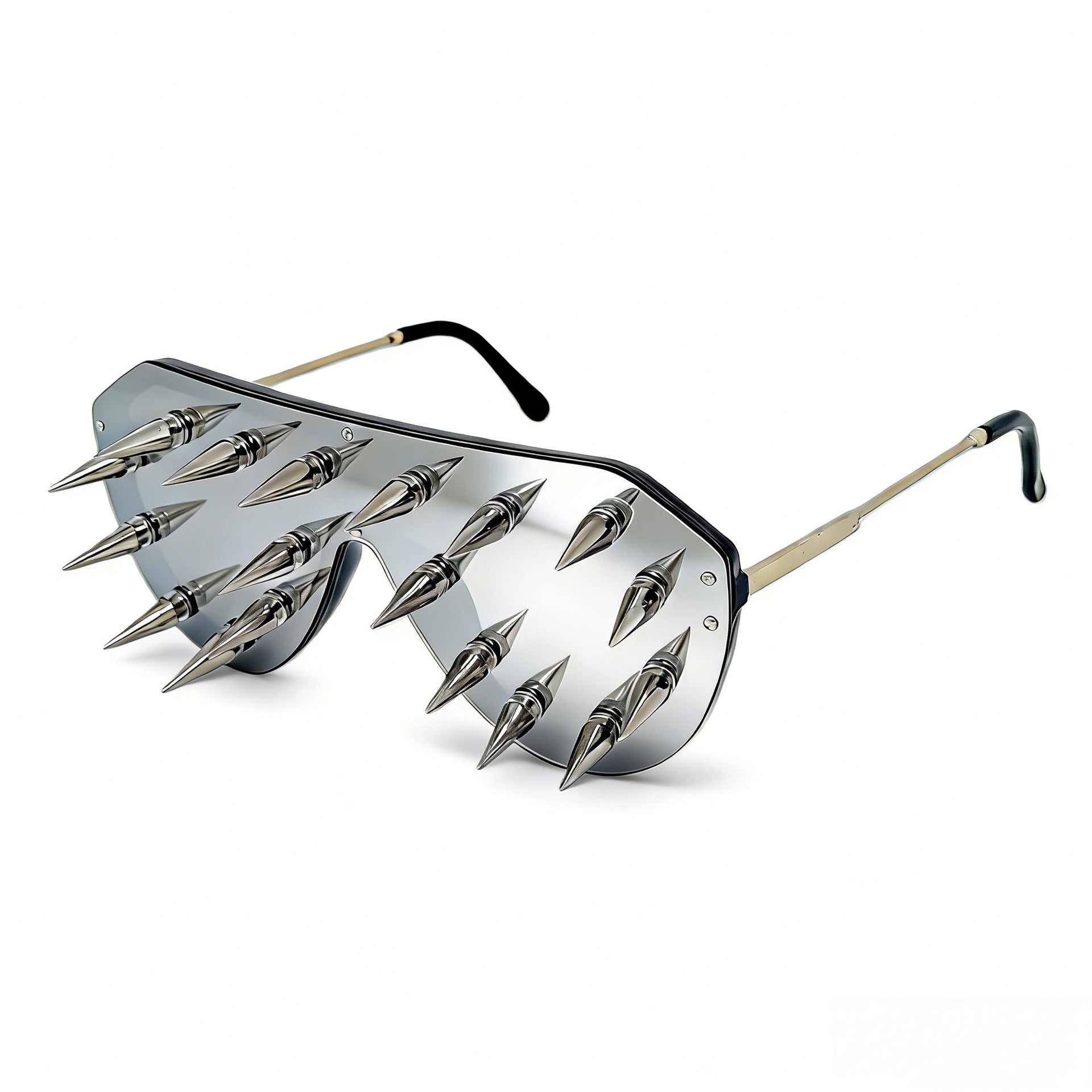Trendy punk glasses spikes and rivets