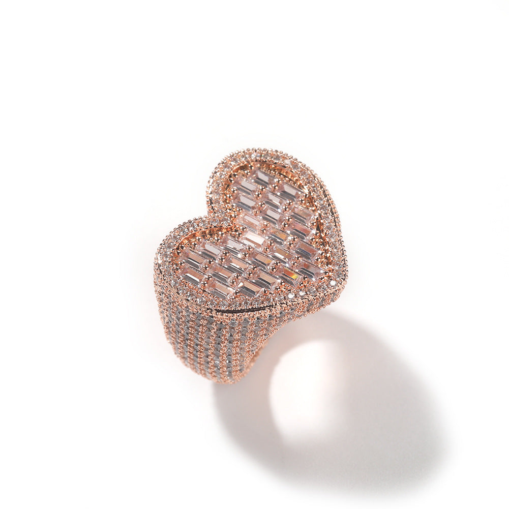 Rings Ring Personality Hip Hop T-Party Love Zircon St. Valentine's Spectrum