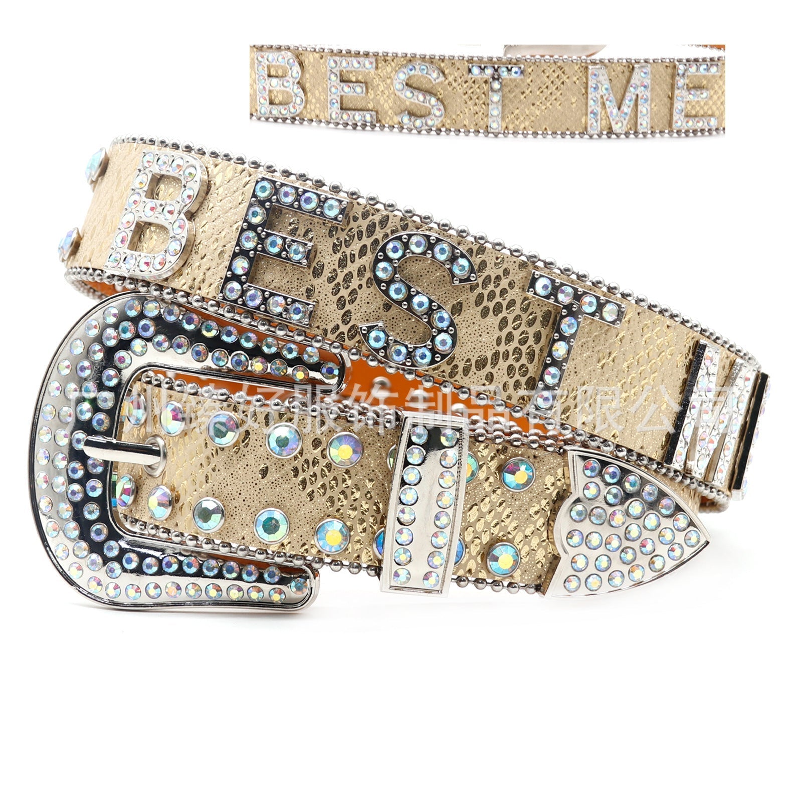 Hip-hop punk rhinestone belt bestme accessories