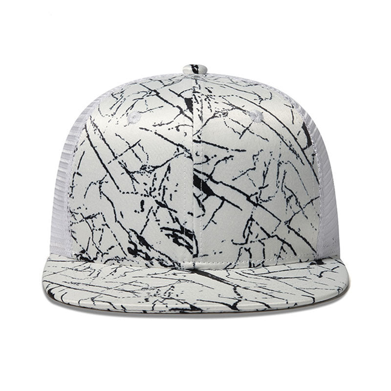 Trendy flat brimmed snapback hats mesh breathable summer