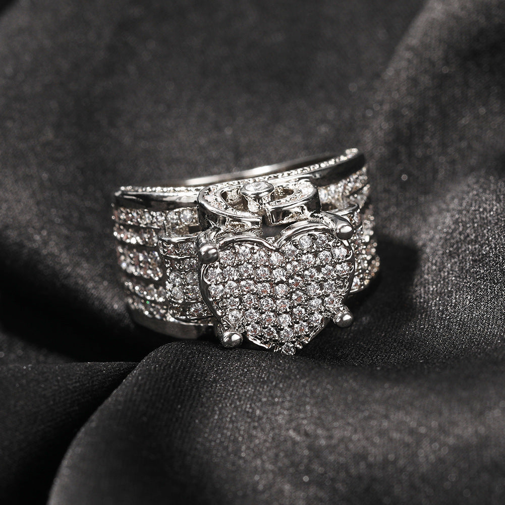 Rings Hip Hop Style Miniature Zircon Love Ring Vintage Spectrum St. Valentine's