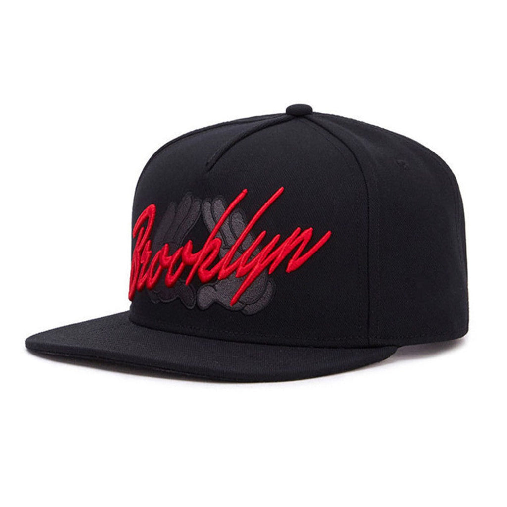 Trendy flat brimmed snapback hats embroider brooklyn breathable and adjustable