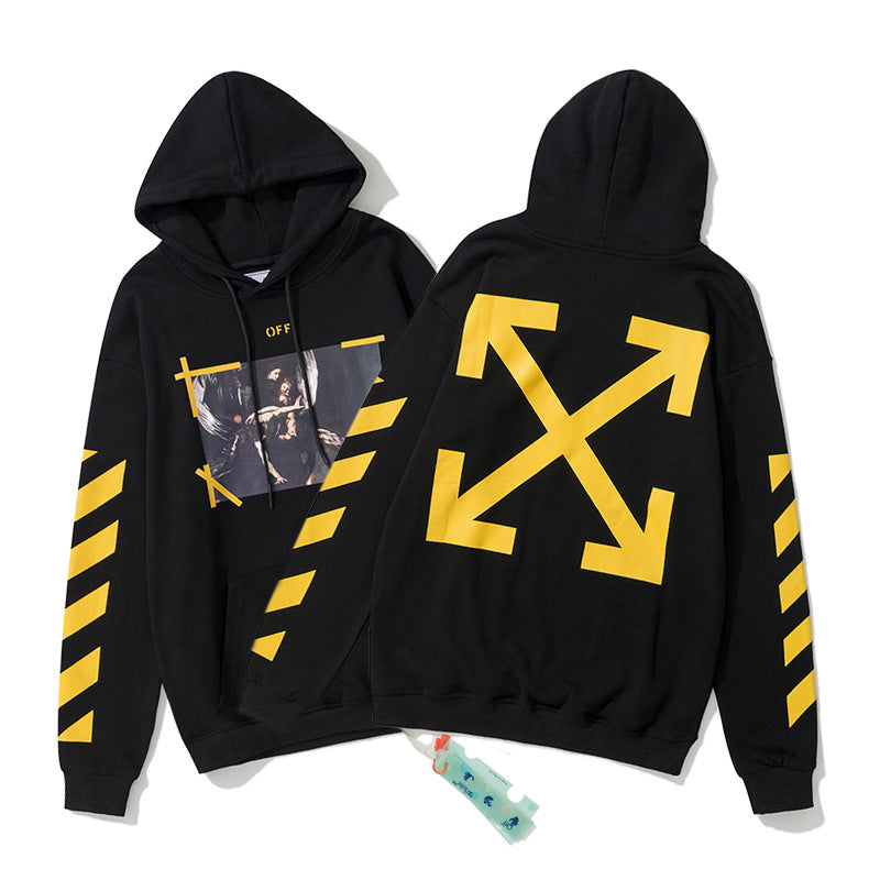 OW  hoodie Classic Baroque Angel Wing Pattern Hoodie