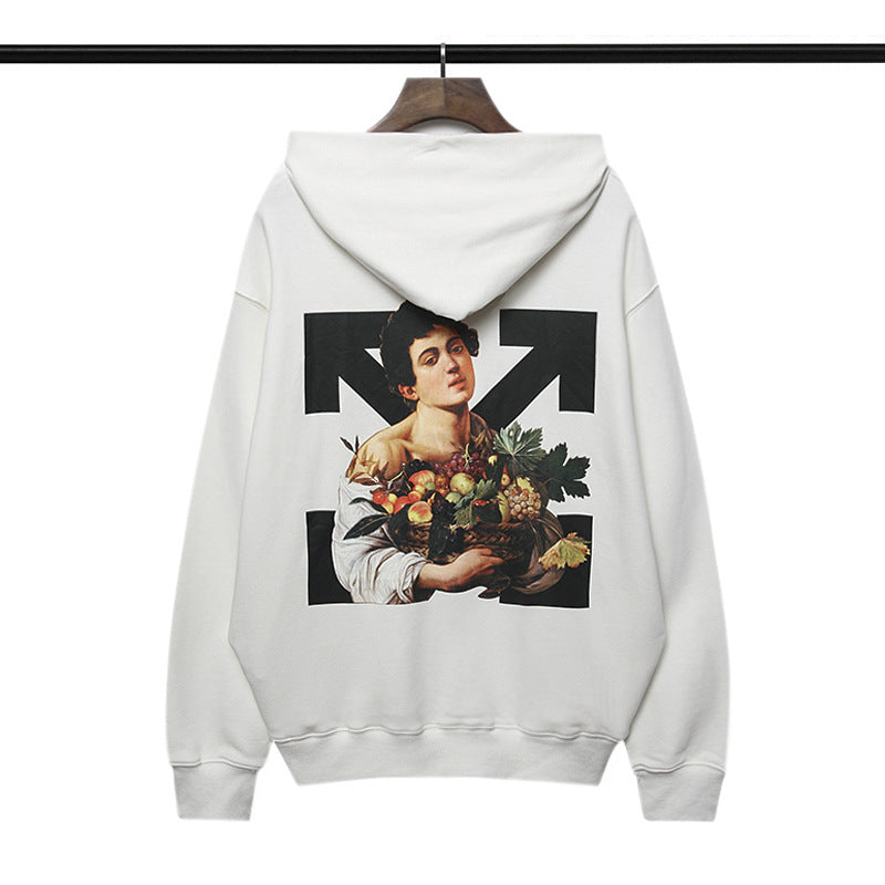 OW  hoodie woman bouquet basket pattern arrow hooded