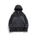 Unisex Jacket Retro Patchwork Contrast Color Shell Jacket Baggy Casual Jacket