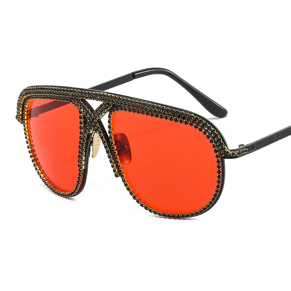 Trendy punk glasses diamond retro
