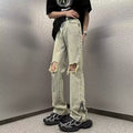 Men Jeans Ripped Straight Jeans