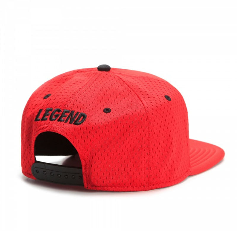 Trendy flat brimmed snapback hats mesh quick-drying and breathable