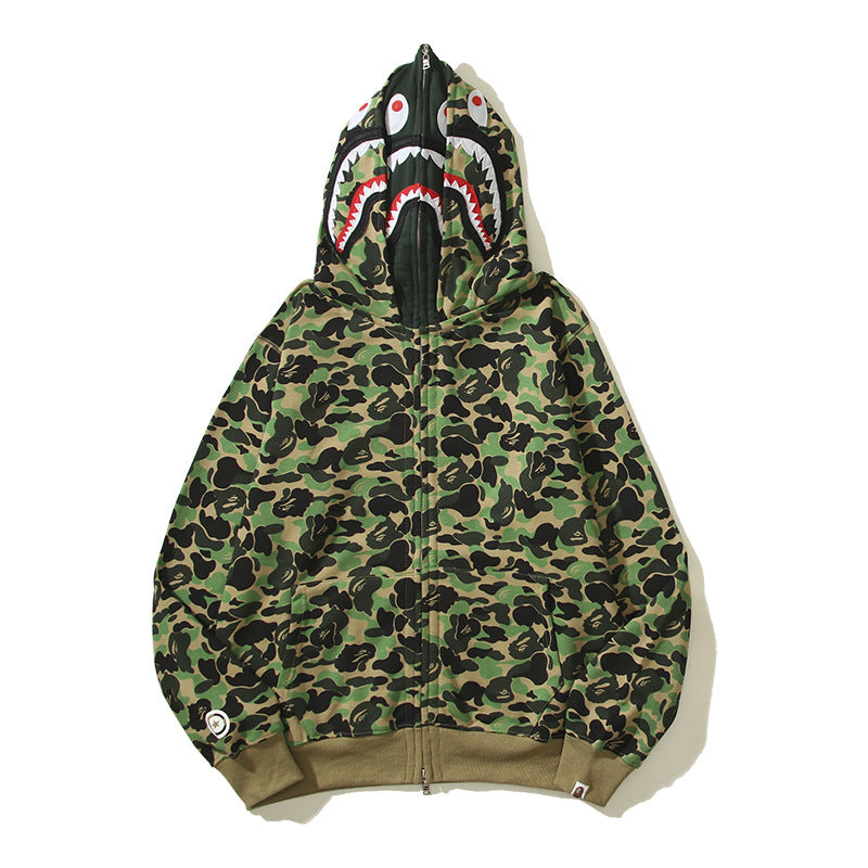 Ape Hoodie Camouflage Alphabet Double Hat Sweater Autumn Winter