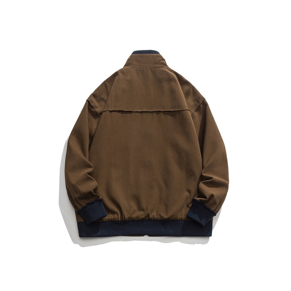 Unisex Jacket Vintage Loose Lapel Jacket for Men and Women Spring and Autumn Coat