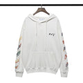 OW  hoodie creative color curved embroidered arrow hooded