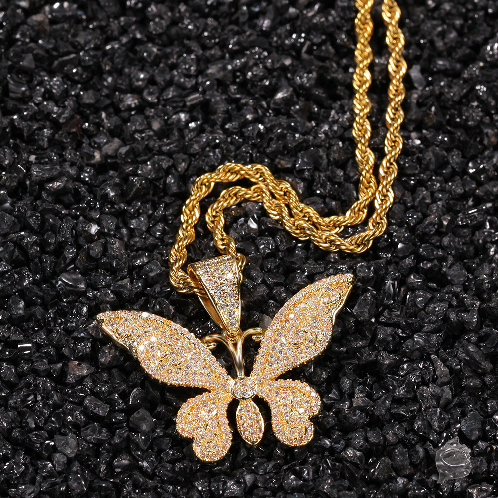 Jewelry Fashion Copper Zircon Full Diamond Pendant Hip Hop St. Valentine's Animal Spectrum