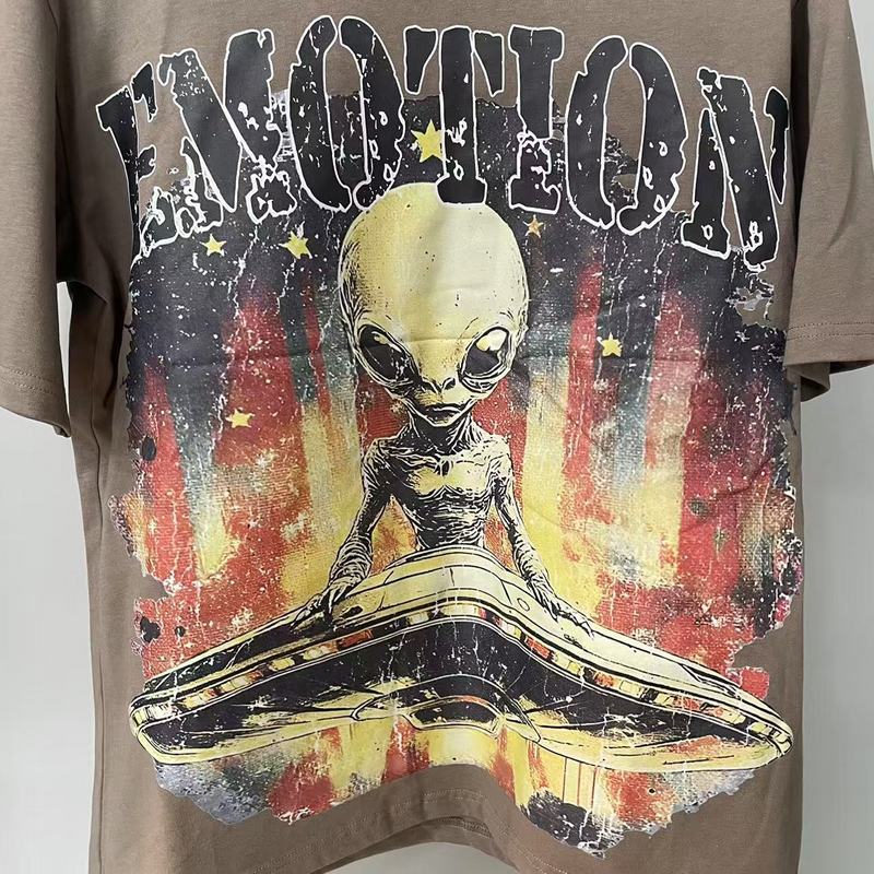 Mixed Emotion T-Shirt Alien~ Paleo Print Summer~~ Short Sleeve