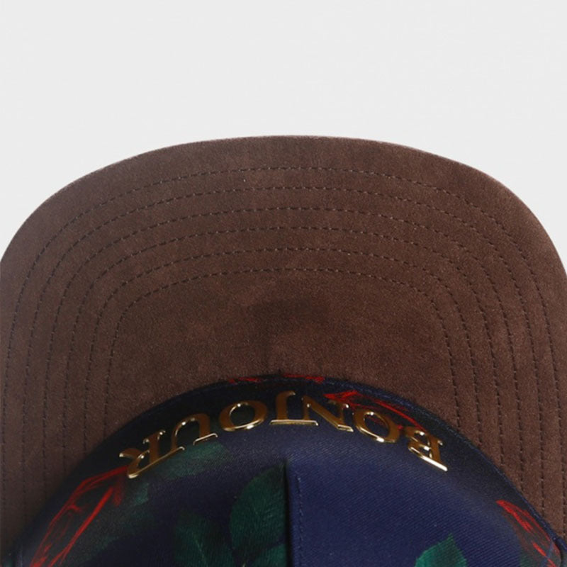 Trendy flat brimmed snapback hats rose adjustable sun shade