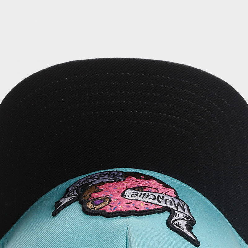 Trendy flat brimmed snapback hats cartoon pattern