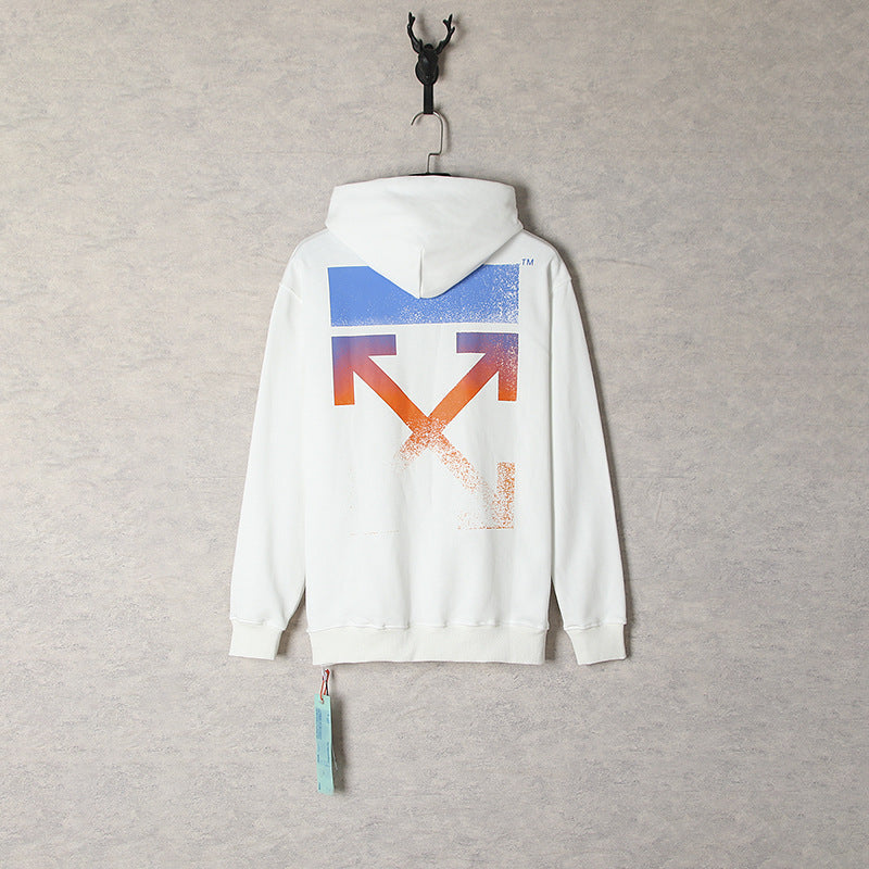 OW  hoodie Color gradual change Arrow pattern Pullover Hood