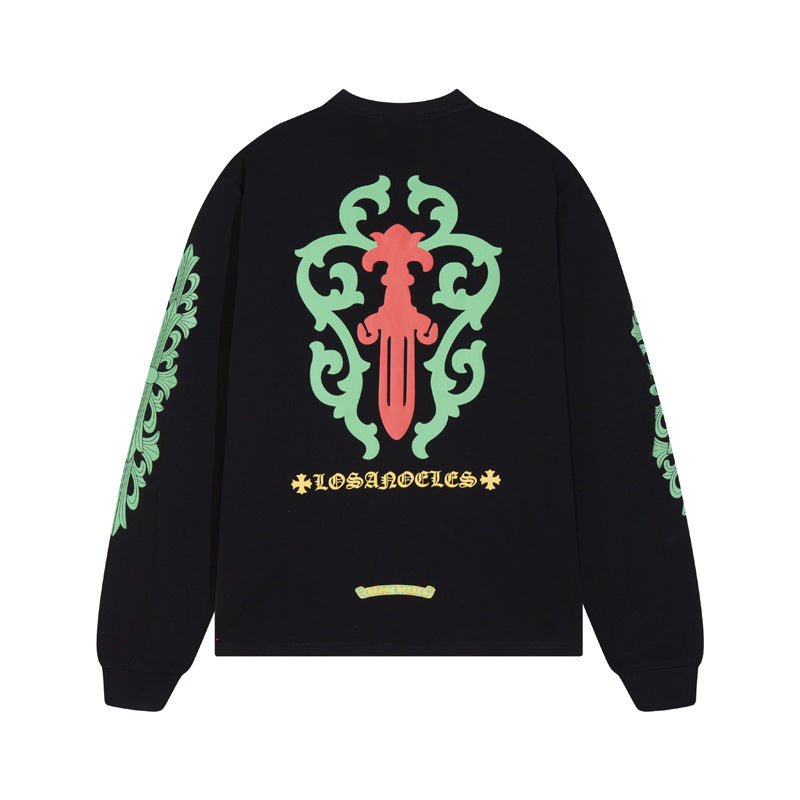 CHH  Heart Long Sleeve Shirt Unisex Fashion Loose Long Sleeve Shirt