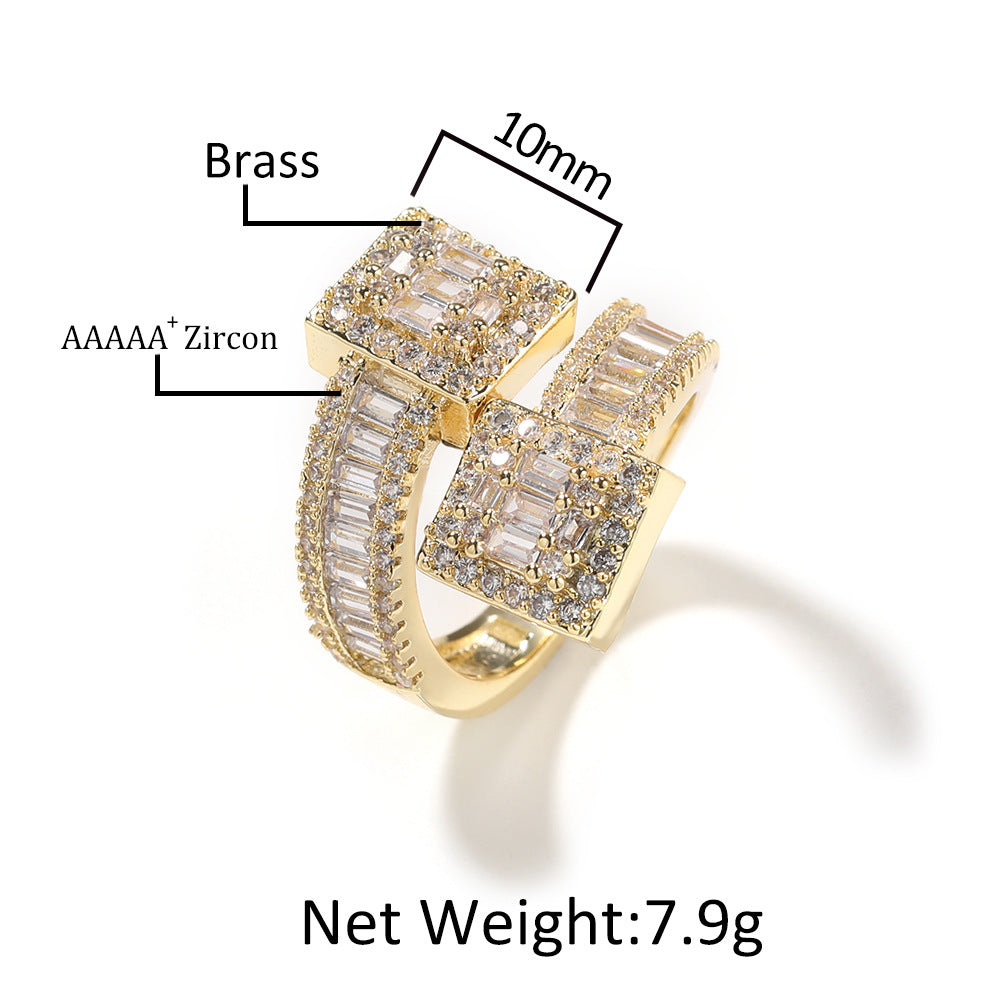 Rings Fashion Hip Hop Ring Microencrusted Zircon Spectrum St. Valentine's