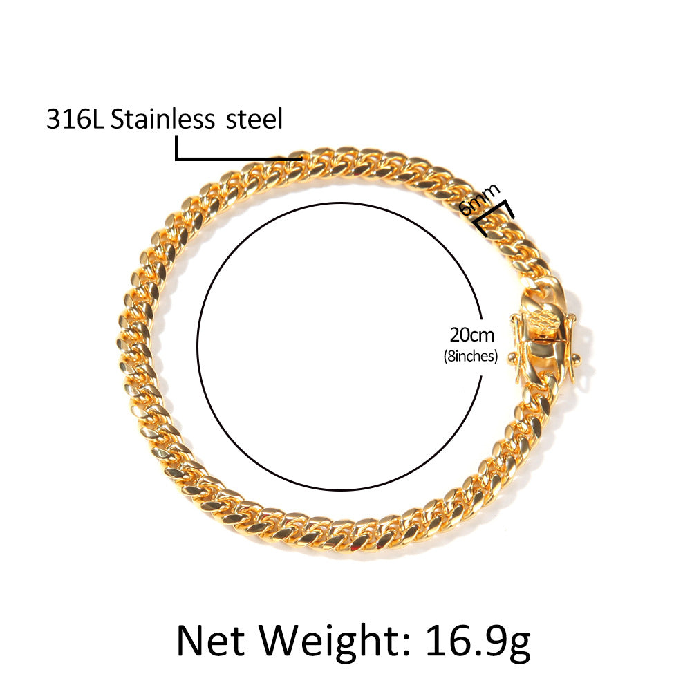 Bracelet Titanium Steel Cuban Bracelet Hiphop Rap Spectrum St. Valentine's
