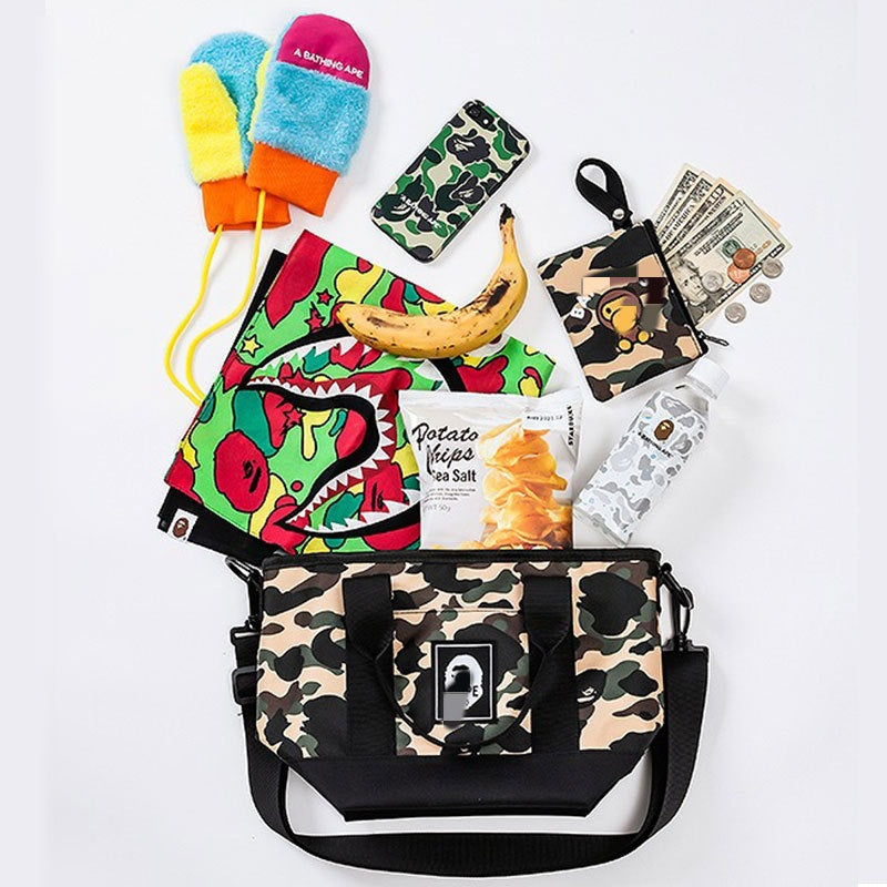 Bathing Ape Bape Bag Ape Camo Tote Bag Wallet Two-piece Set