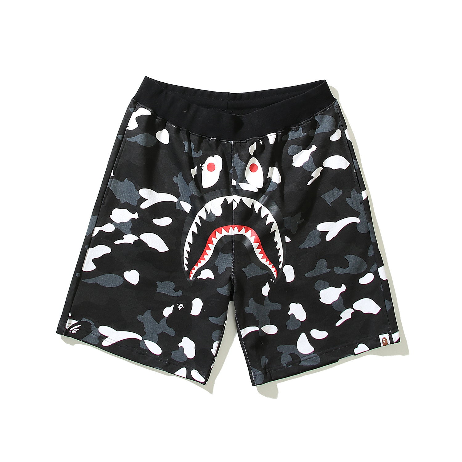 Bathing ape Bape Shorts camouflage luminous shark terry straight beach pants