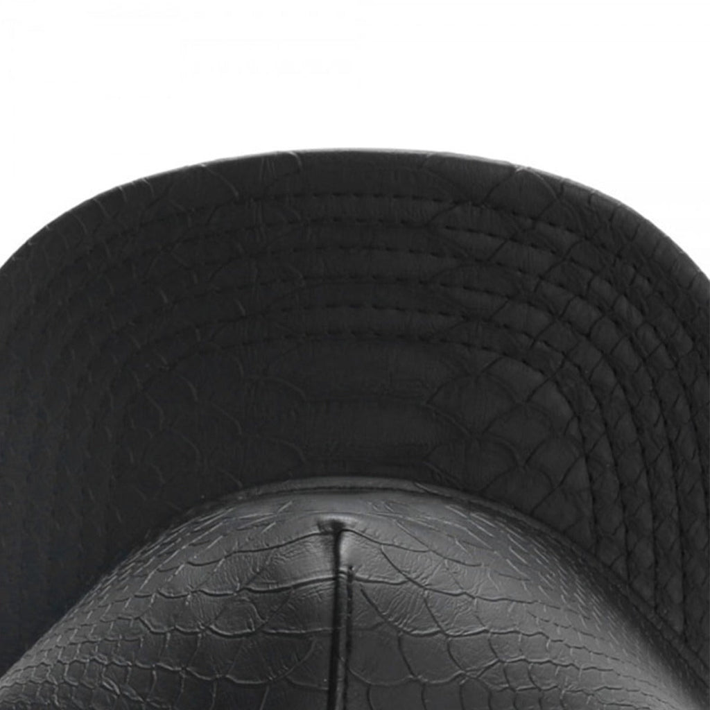 Trendy flat brimmed snapback hats leather