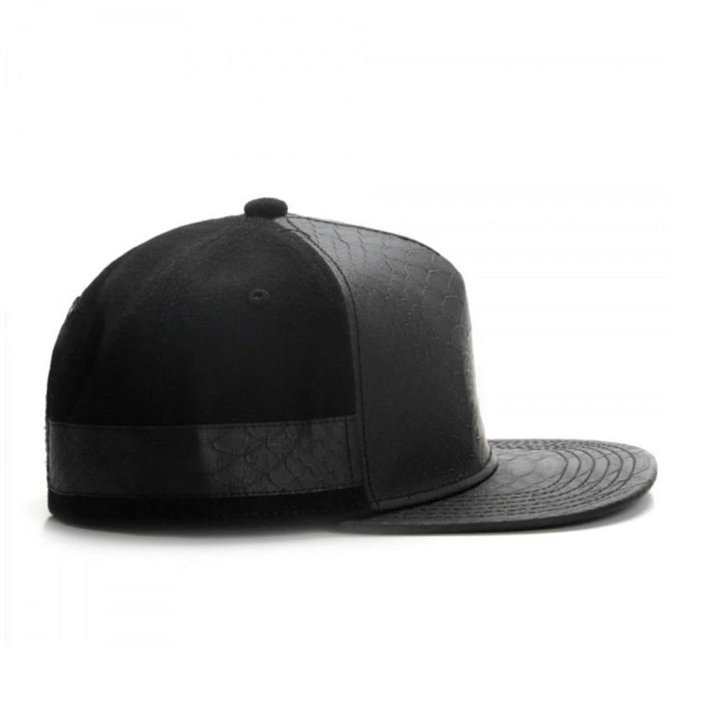 Trendy flat brimmed snapback hats leather