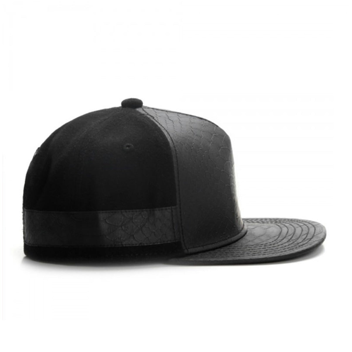 Trendy flat brimmed snapback hats leather