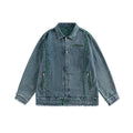 Unisex Jacket Vintage Washed Denim Jacket Loose Jacket