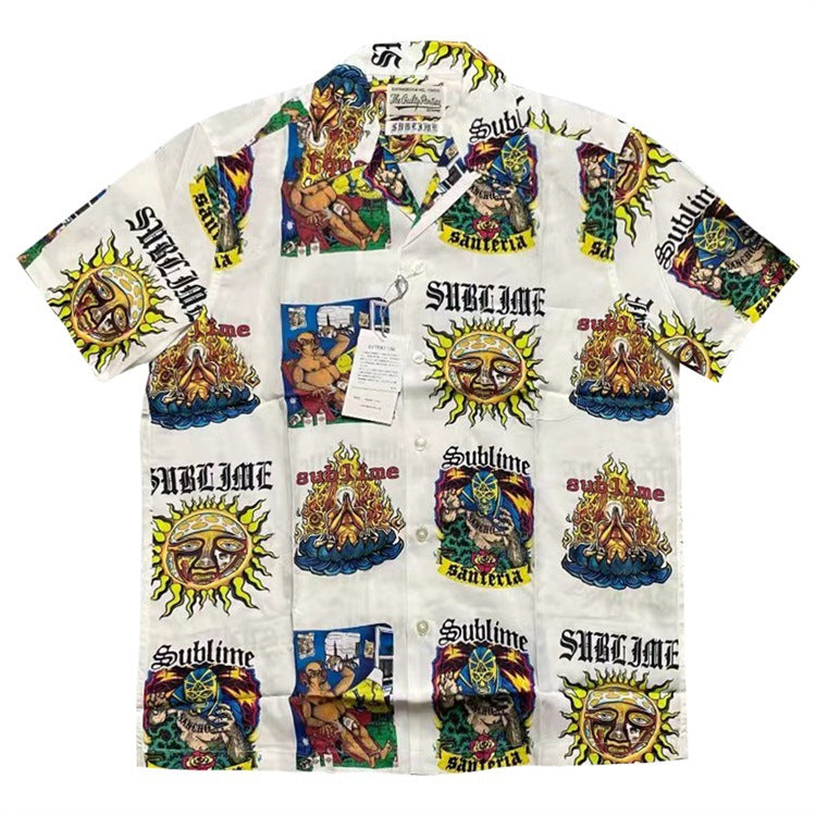 GUILTYPARTIES TIGER Shirts joint sublime band, sunflower Hawaiian short-sleeved shirt men and women