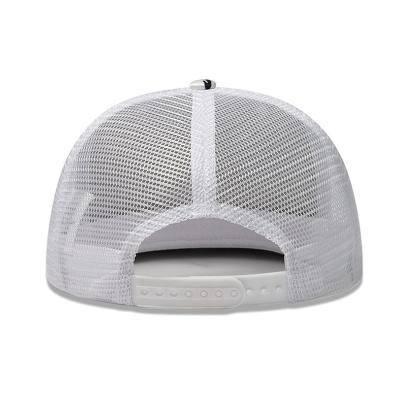 Trendy flat brimmed snapback hats mesh breathable summer