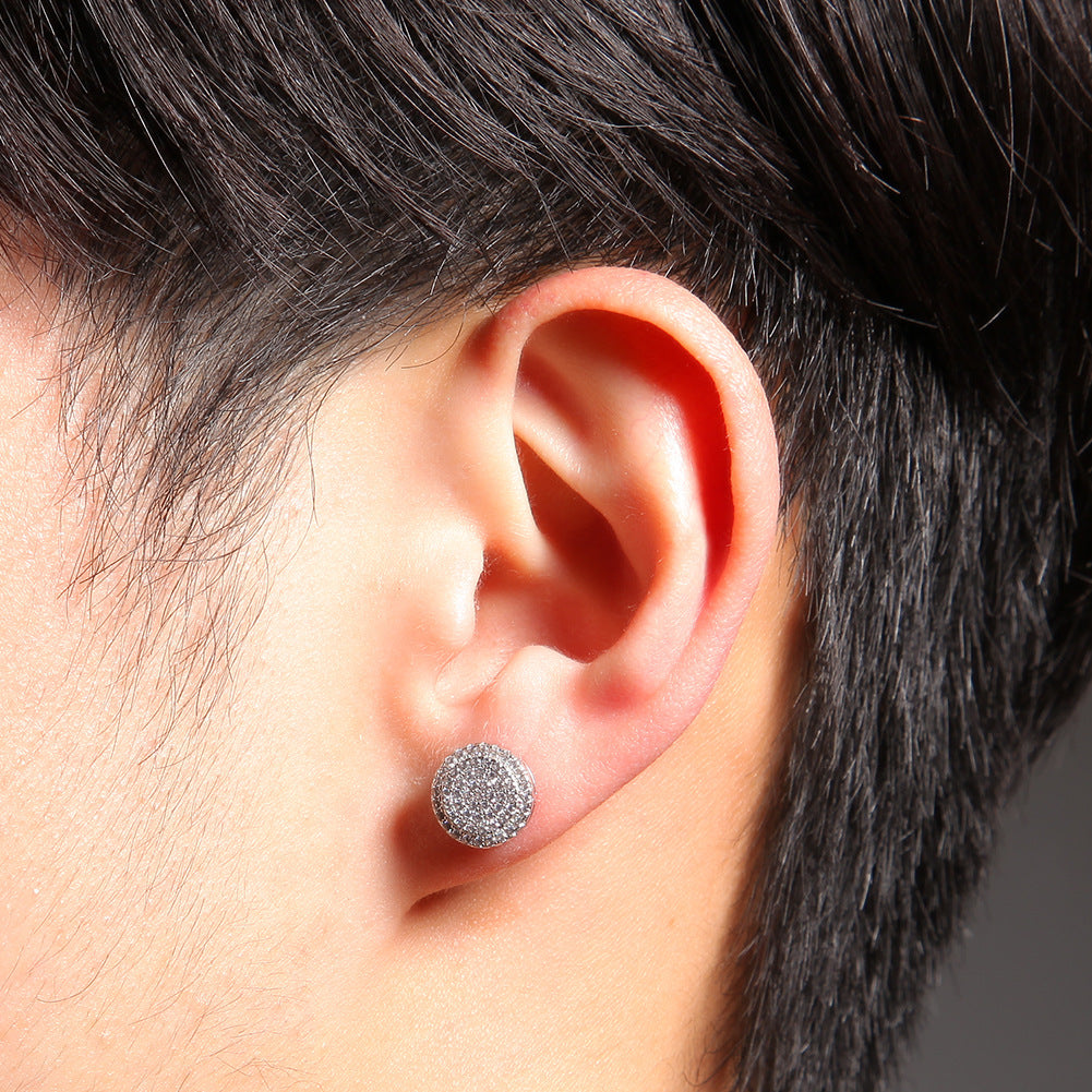 Earrings 925 Silver Round Zircon Earrings