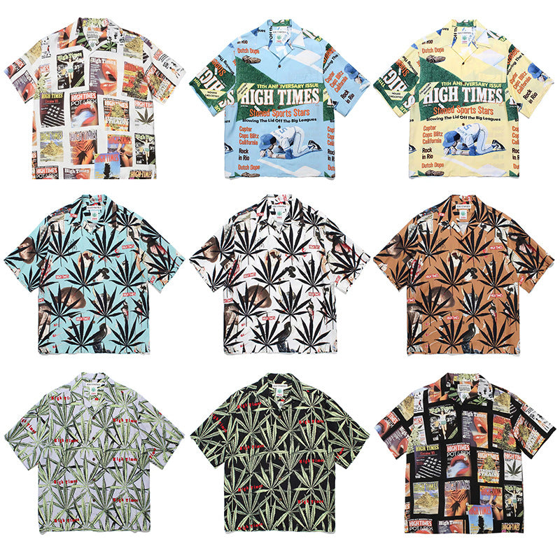 GUILTYPARTIES TIGER Shirts High Times Original Poster Lick Mama Hawaiian Short Sleeve Shirt