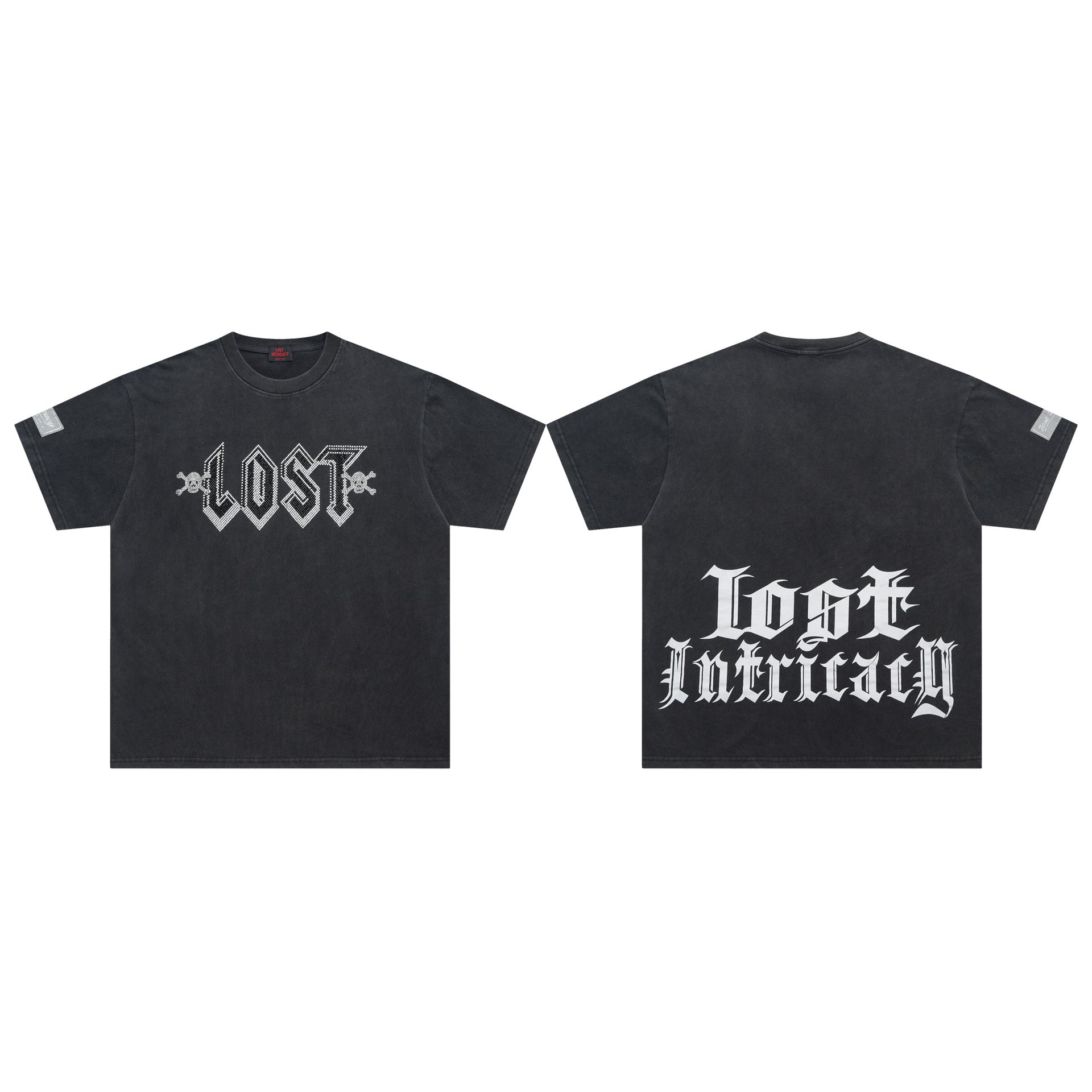 Lost Intricacy T-Shirt Skull Wash Casual Short Sleeve T-Shirt