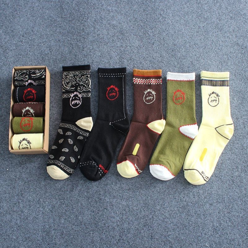 Men socks spring and summer long tube