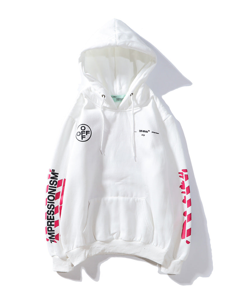 OW  hoodie dyed graffiti pink arrow hooded