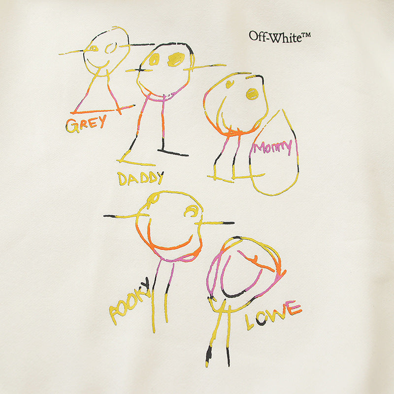 OW  hoodie cartoon series arrow pattern fleece hooded