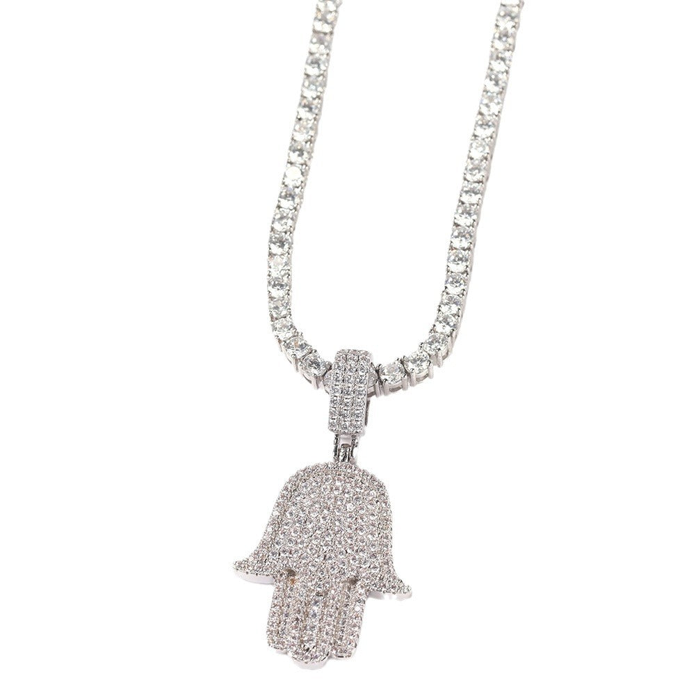 Jewelry Zircon Fatima Hand Pendant Hip Hop Rap rapper St. Valentine's Spectrum Far East