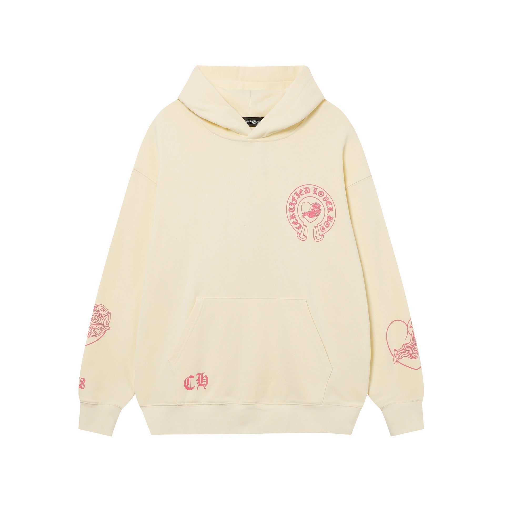 Amirii Heart Hoodie Croix Cross Hooded Sweater Loose